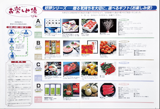 各コースの商品選択デザインページ